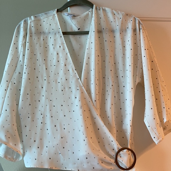 Polka Dot Tie Blouse - Picture 2 of 2